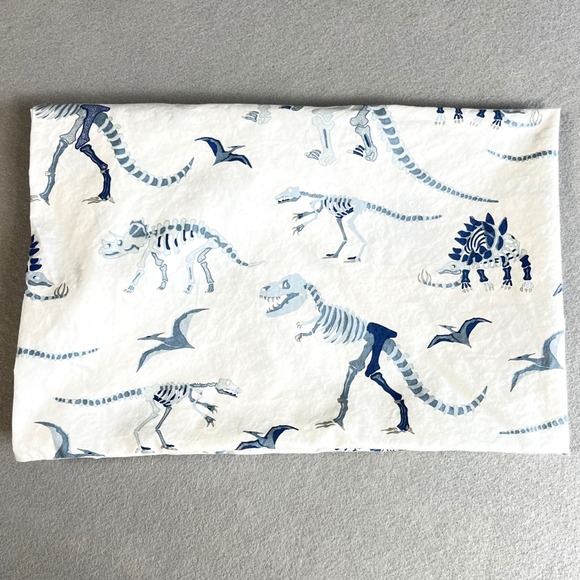 Pottery Barn Kids Other - Pottery Barn Kids Dino Bones Glow Standard Pillowcase White Cotton